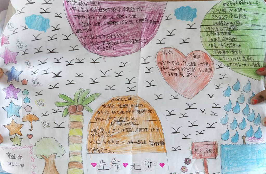 珍惜生命防范溺水手抄报 珍惜生命防范溺水手抄报