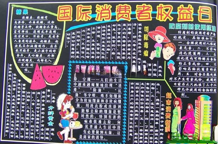 3.15国际消费者权利日专题宣传黑板报：防腐剂的使用标准/切除毒瘤/超市消费指...