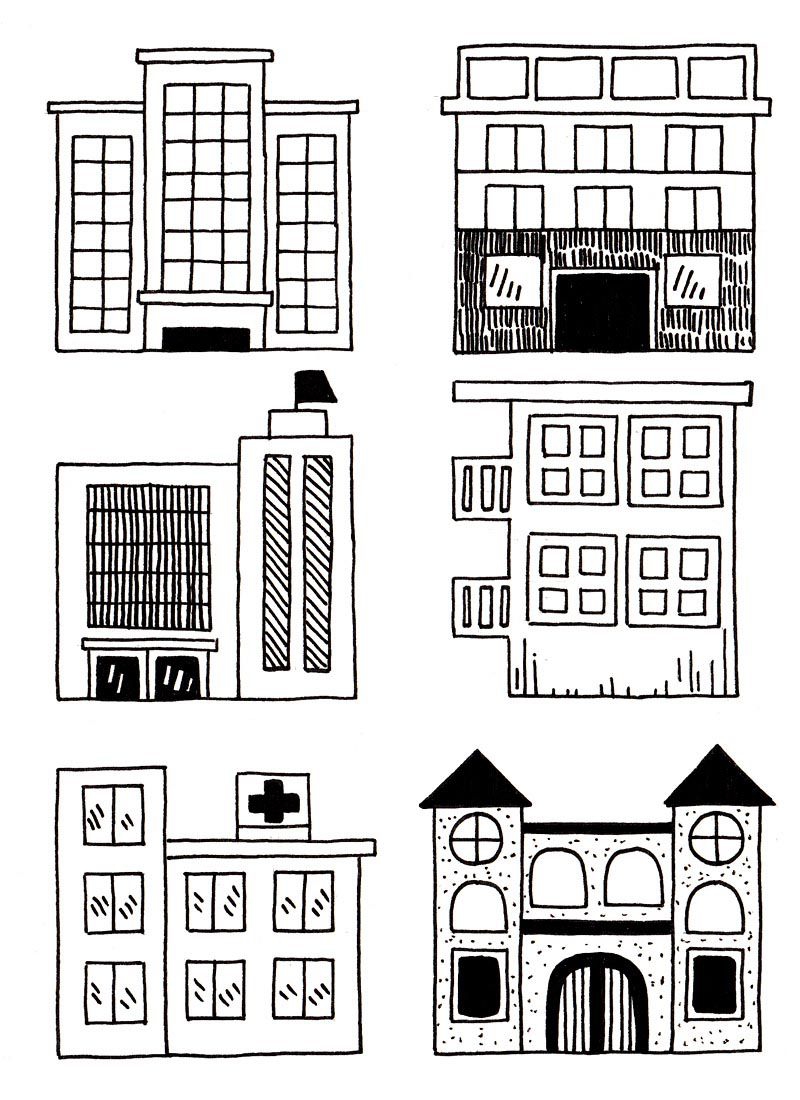 房屋建筑类手抄报插画素材大全