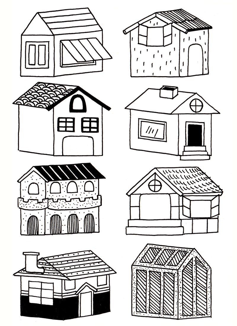 房屋建筑类手抄报插画素材大全