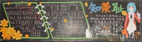 【组图】一期以“知荣明耻，从我做起”为主题的黑板报_共五张