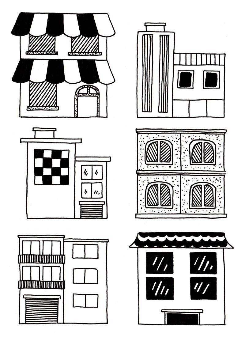 房屋建筑类手抄报插画素材大全