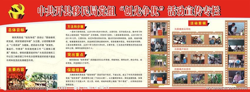 移民局党组创先争优活动板报