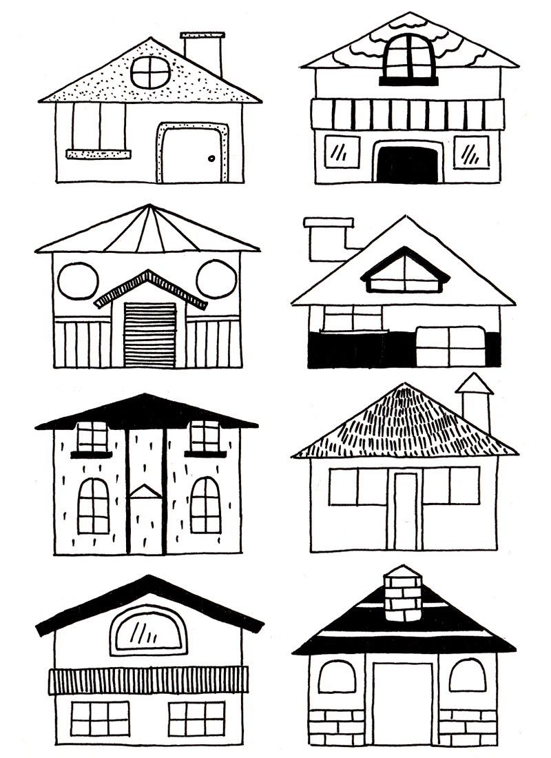 房屋建筑类手抄报插画素材大全