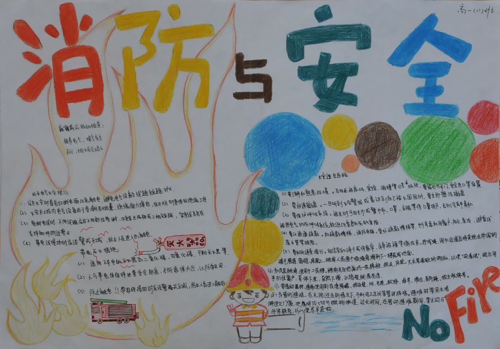 119消防安全日手抄报版面设计图