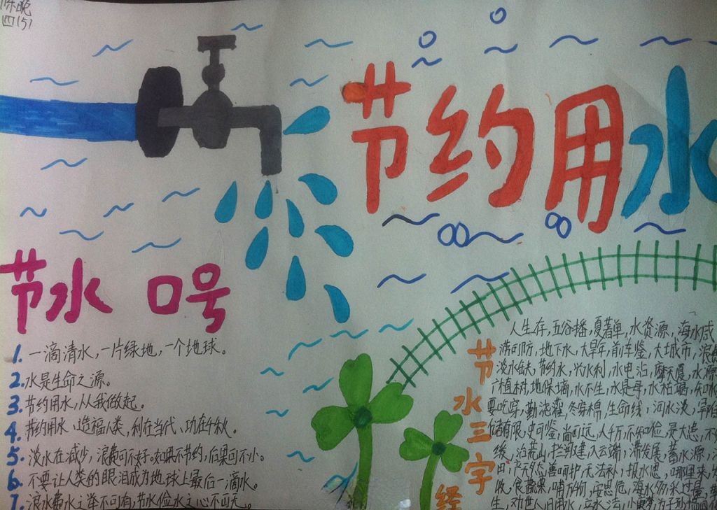 环境与节水手抄报图片 环境与节水手抄报图片