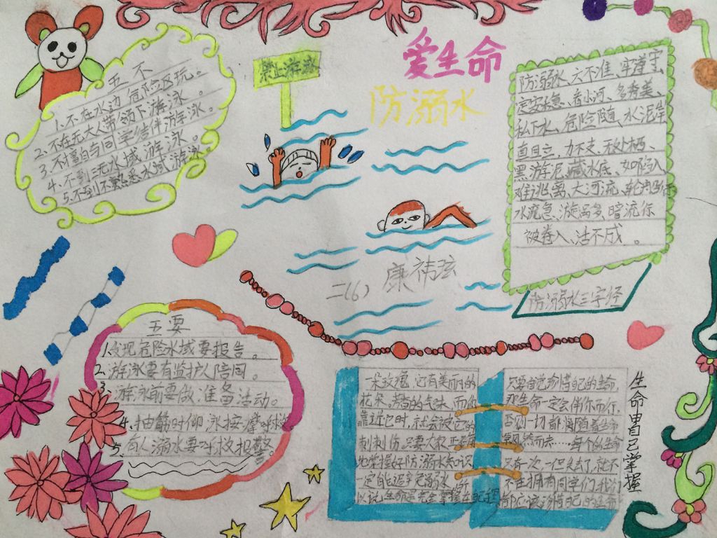 2022防溺水手抄报图片展 2022防溺水手抄报图片展