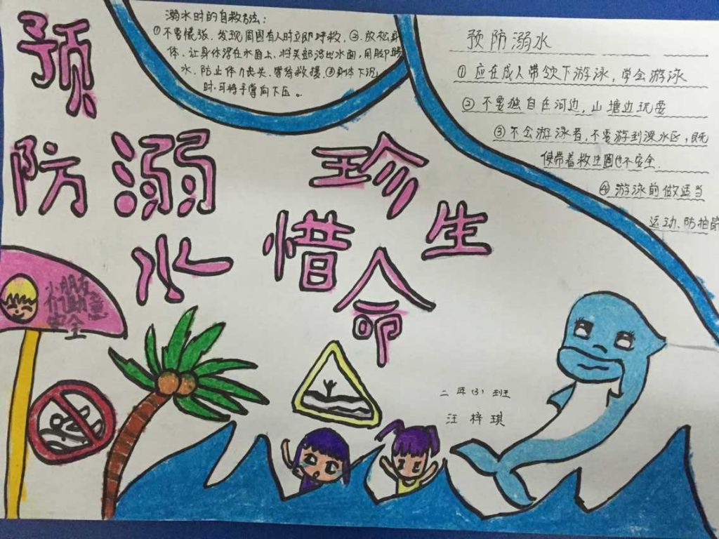小学生溺水手抄报