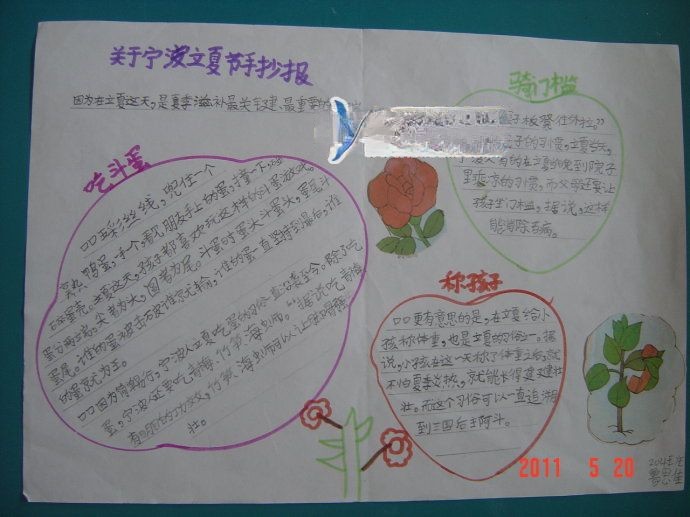 关于宁波立夏节手抄报图片