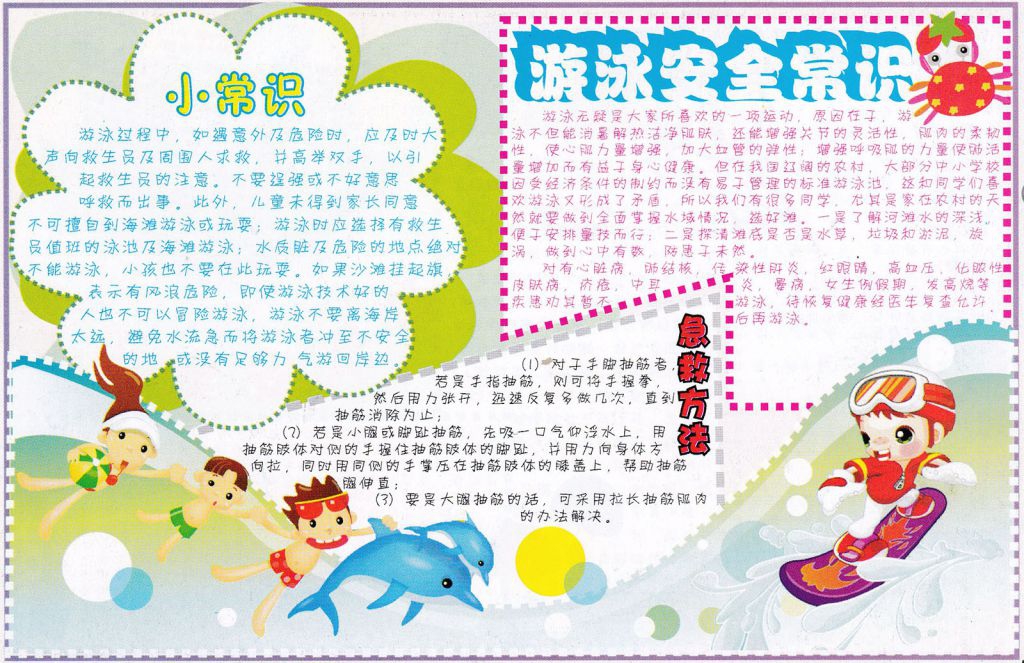 游泳安全常识手抄报 游泳安全常识手抄报