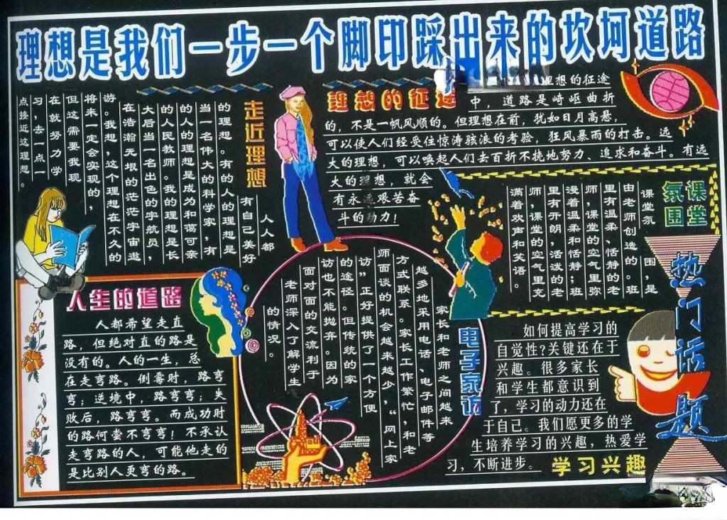 有关理想的黑板报图片