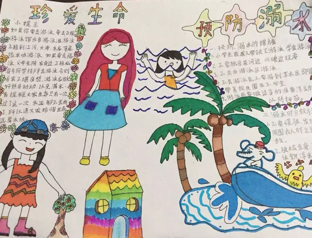 2022防溺水手抄报图片展 2022防溺水手抄报图片展