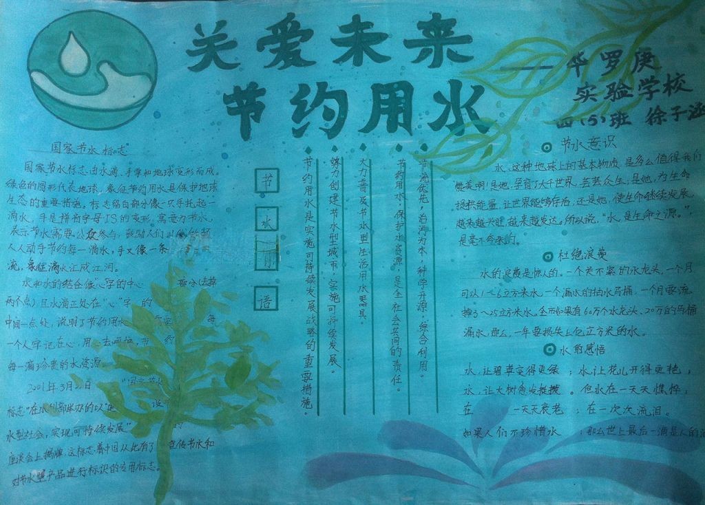 环境与节水手抄报图片 环境与节水手抄报图片