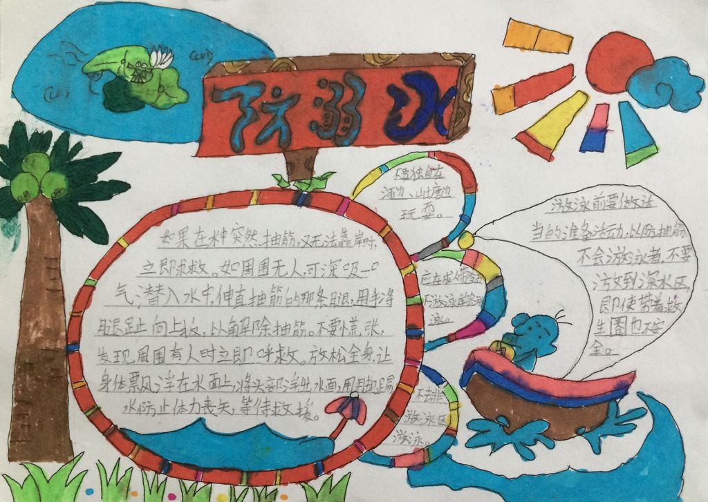 2022防溺水手抄报图片展 2022防溺水手抄报图片展