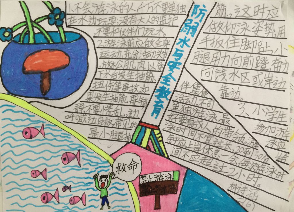 2022防溺水手抄报图片展 2022防溺水手抄报图片展