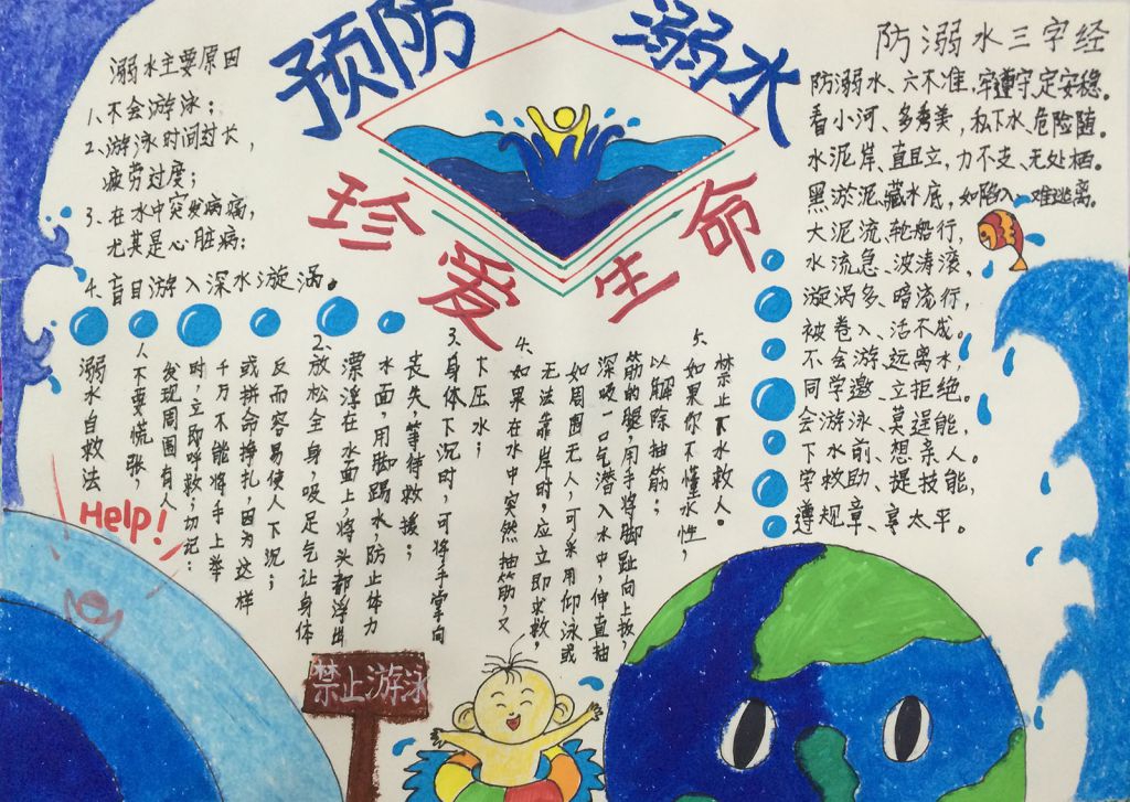 预防溺水珍爱生命手抄报图片大全 预防溺水珍爱生命手抄报图片大全