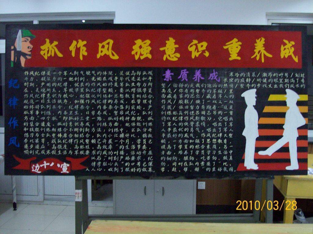 抓意识 强作风 重养成黑板报设计图