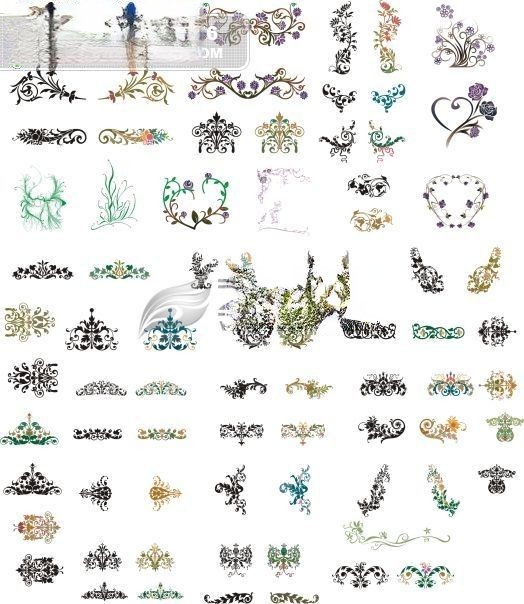 欧式彩色花纹