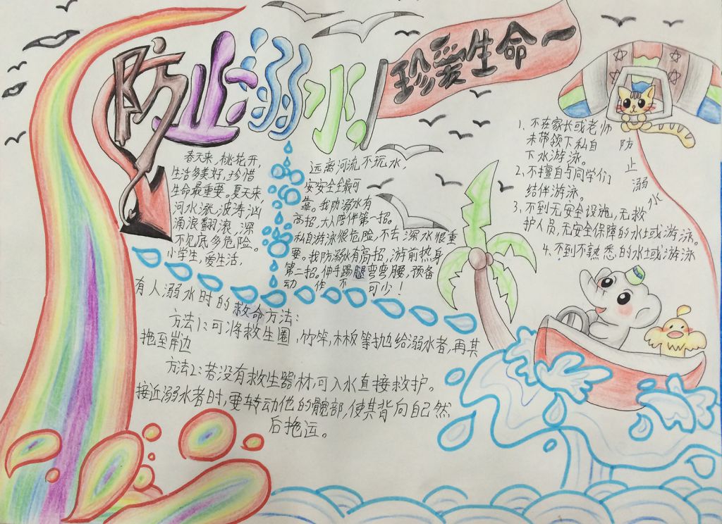 预防溺水珍爱生命手抄报图片大全 预防溺水珍爱生命手抄报图片大全