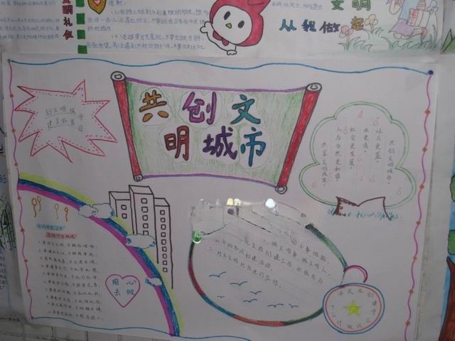 共创文明城市手抄报展示