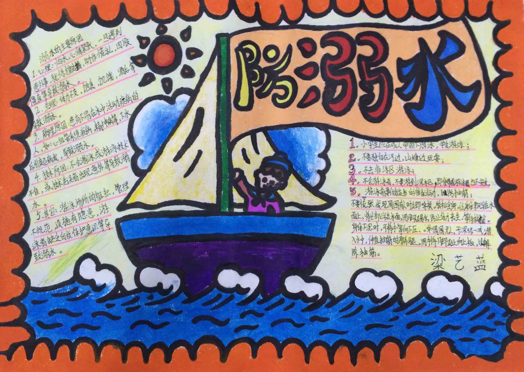 小学生防溺水主题手抄报