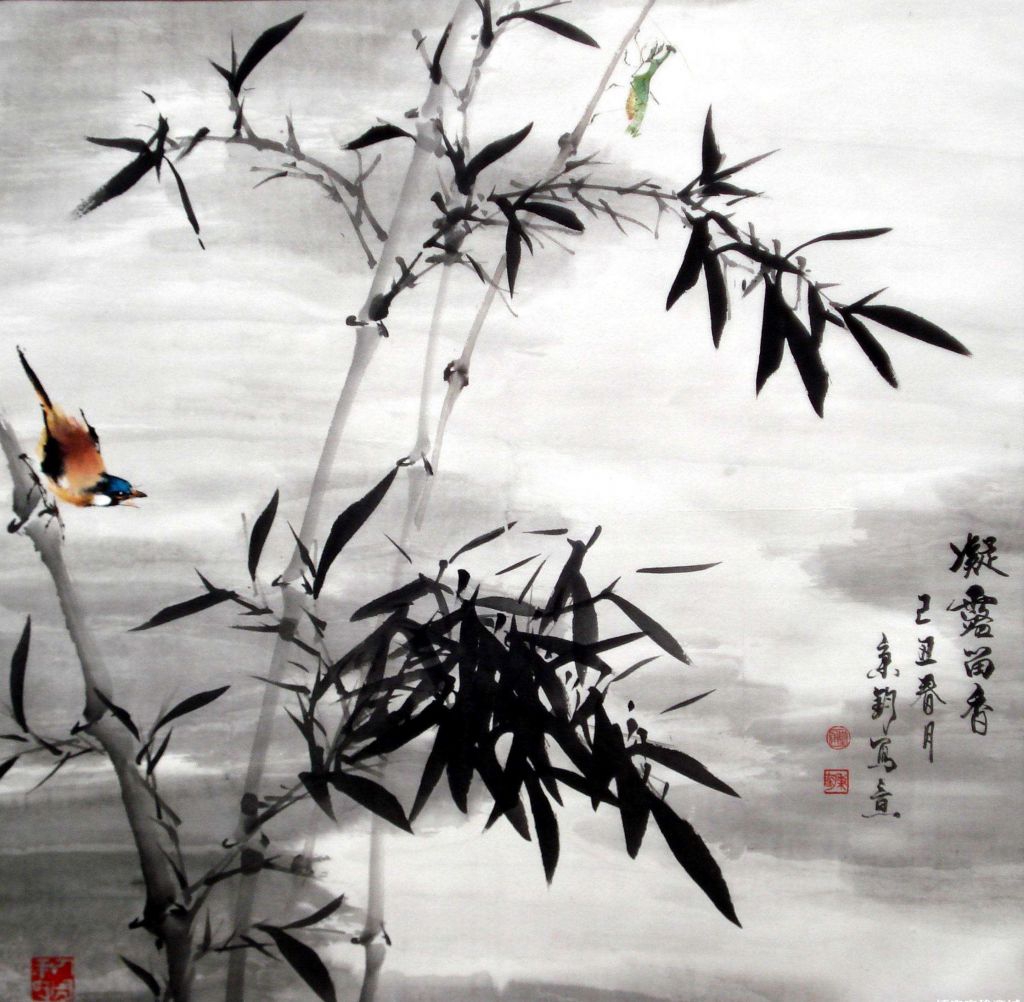 水墨古风淡雅竹子图片