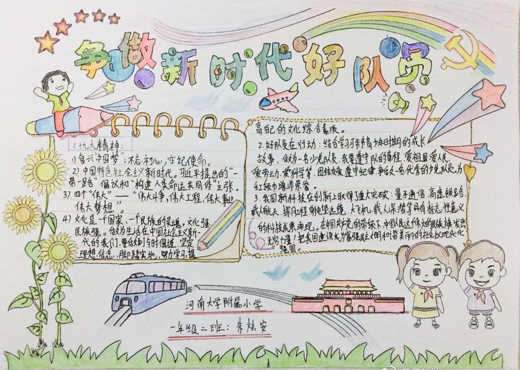 争做新时代好队员手抄报图片