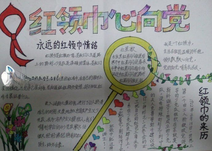 红领巾心向党手抄报图片