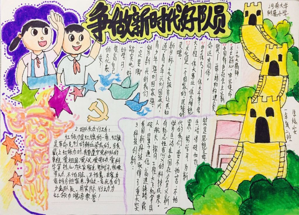 争做新时代好队员手抄报图片