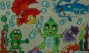 海底小动物绘画作品