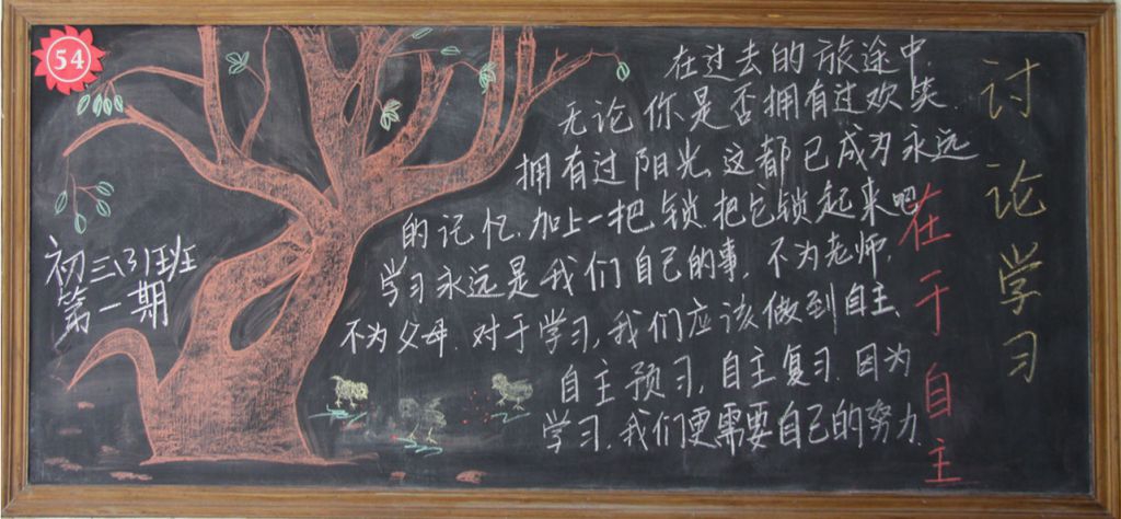 讨论学习在于主动黑板报