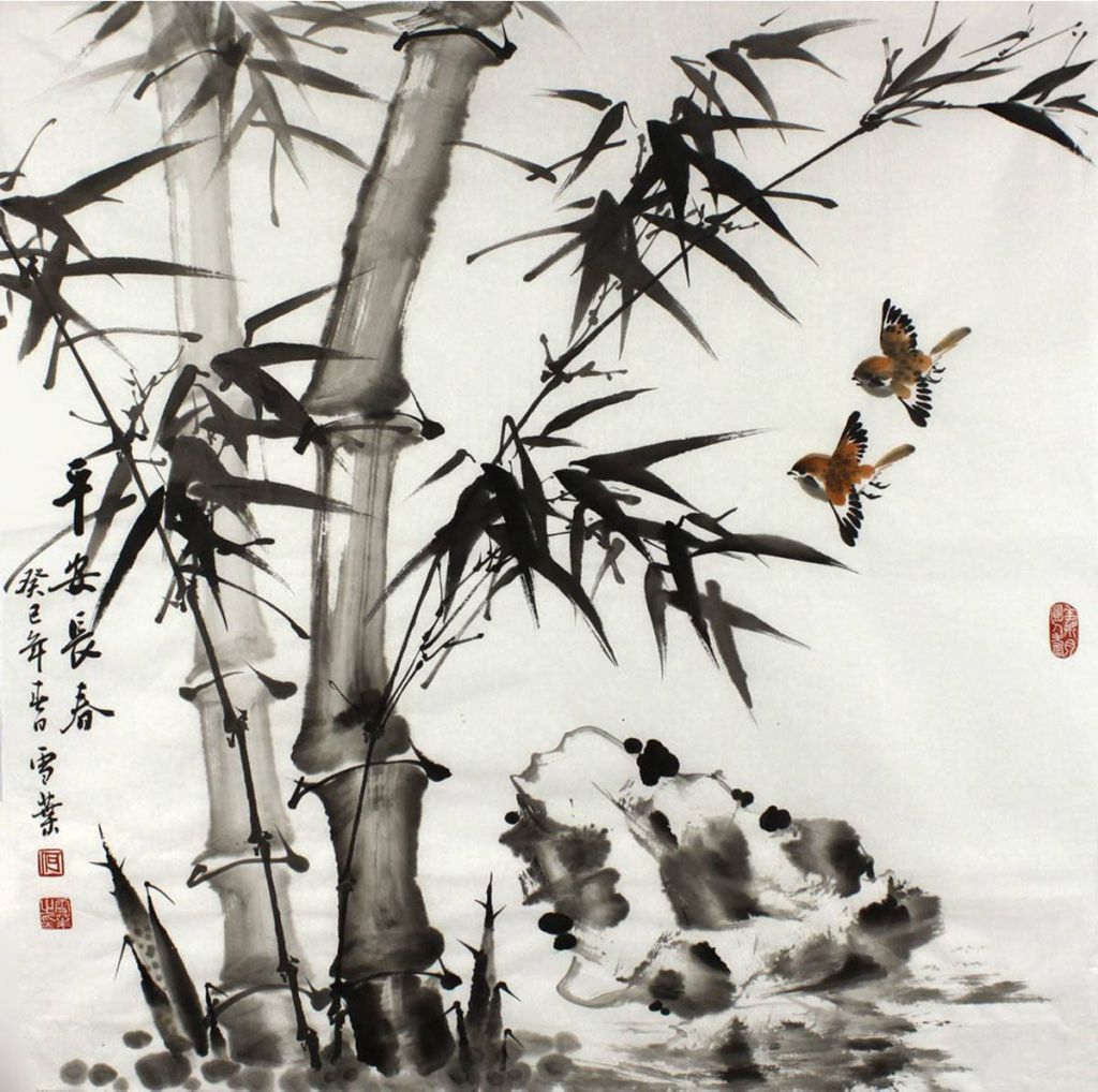 水墨古风淡雅竹子图片