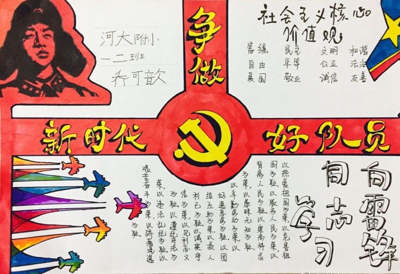 争做新时代好队员手抄报图片