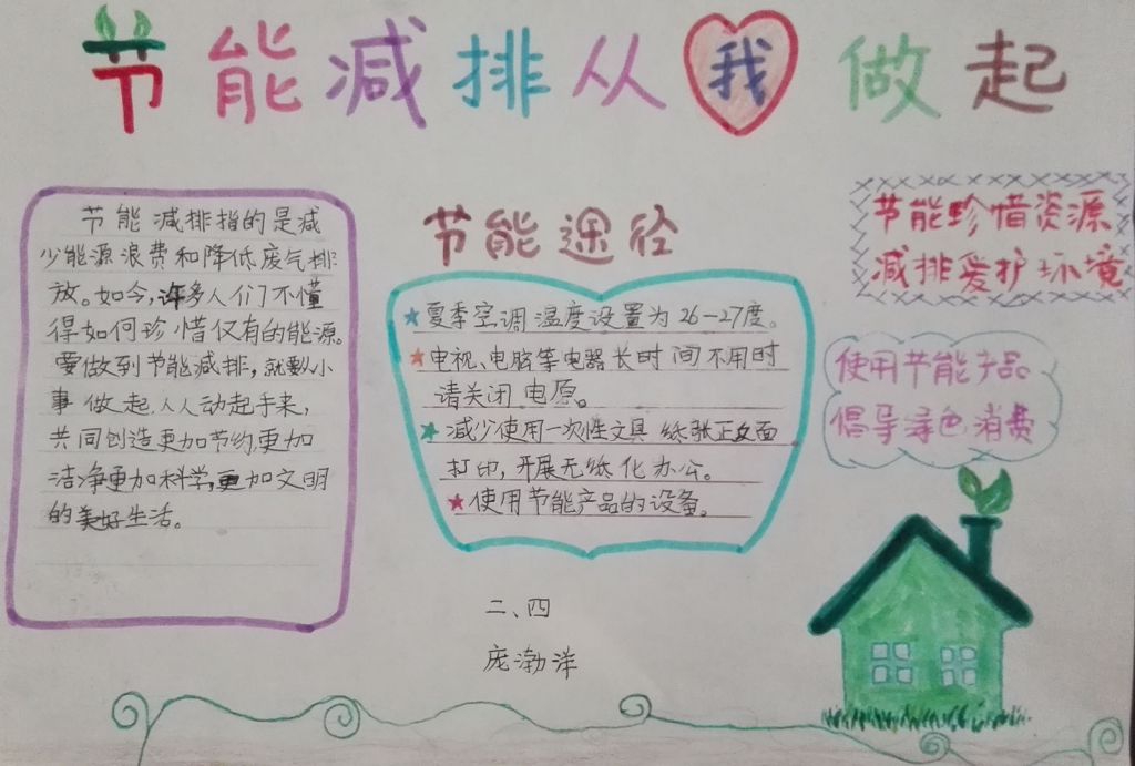 节能减排从我做起手抄报