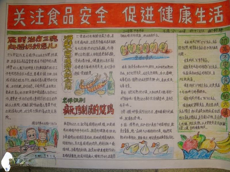 关注食品安全 促进健康生活手抄报作品 关注食品安全 促进健康生活手抄报作品
