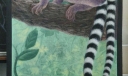 环尾狐猴粉笔画作品