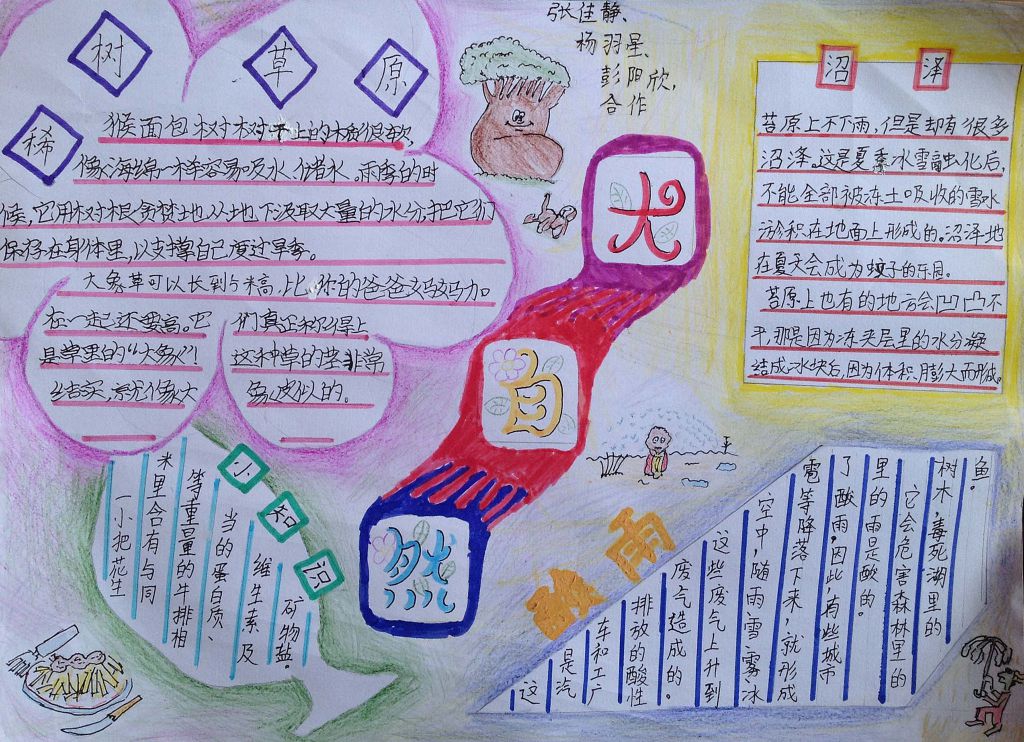 奇妙的大自然手抄报图片