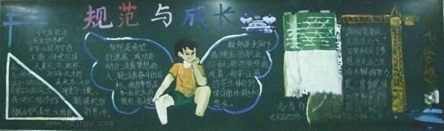 初一“规范与成长”主题黑板报作品 初一“规范与成长”主题黑板报作品