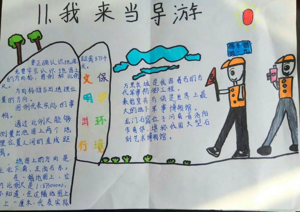 我来当导游手抄报图片