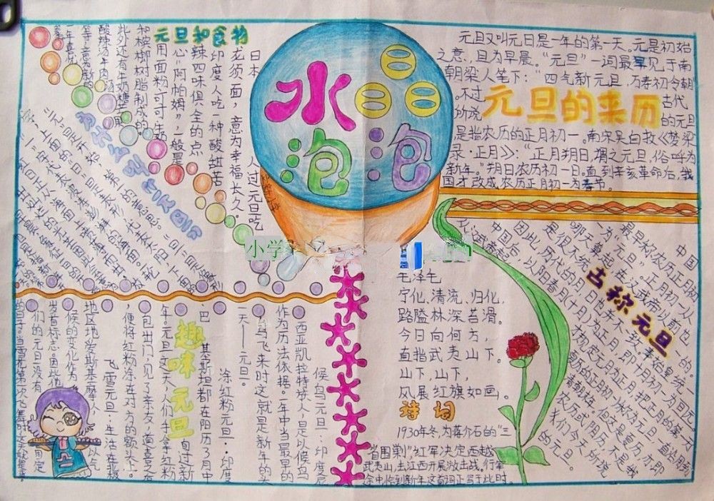 元旦自编手抄报-水晶泡泡 元旦自编手抄报-水晶泡泡