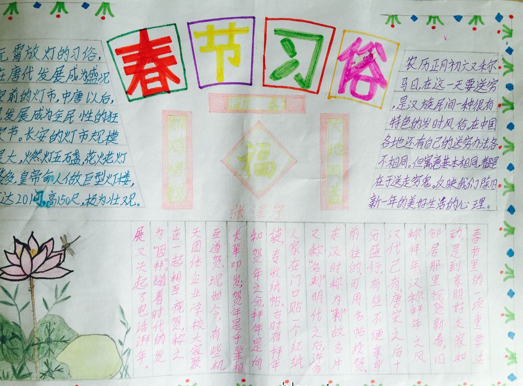 关于春节的手抄报2022