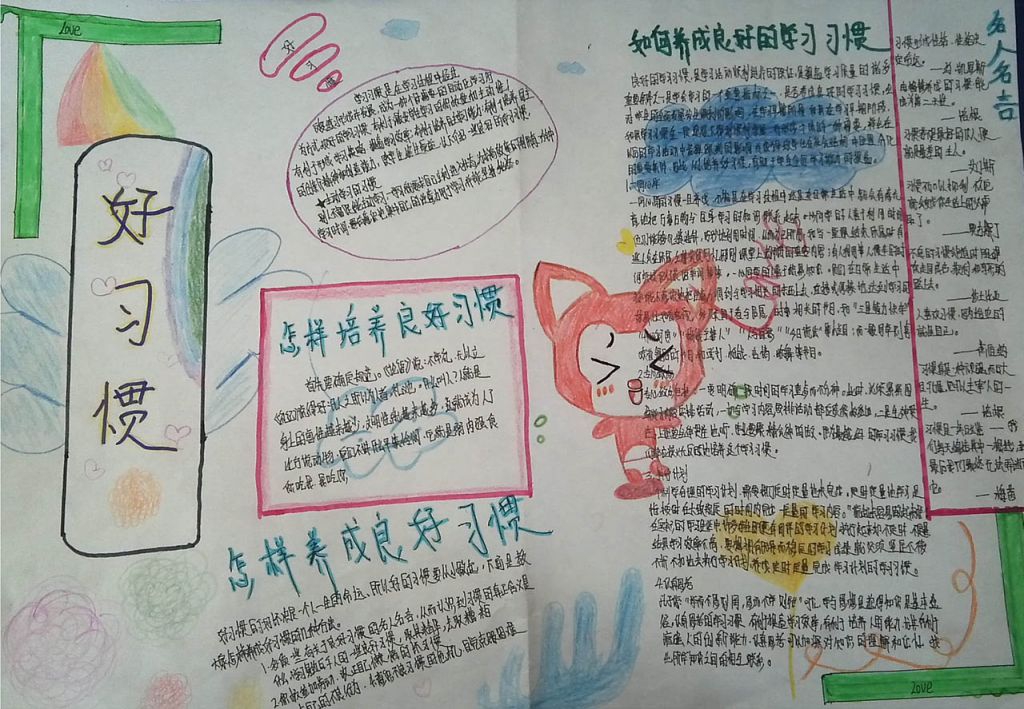 养成好习惯手抄报内容 养成好习惯手抄报内容