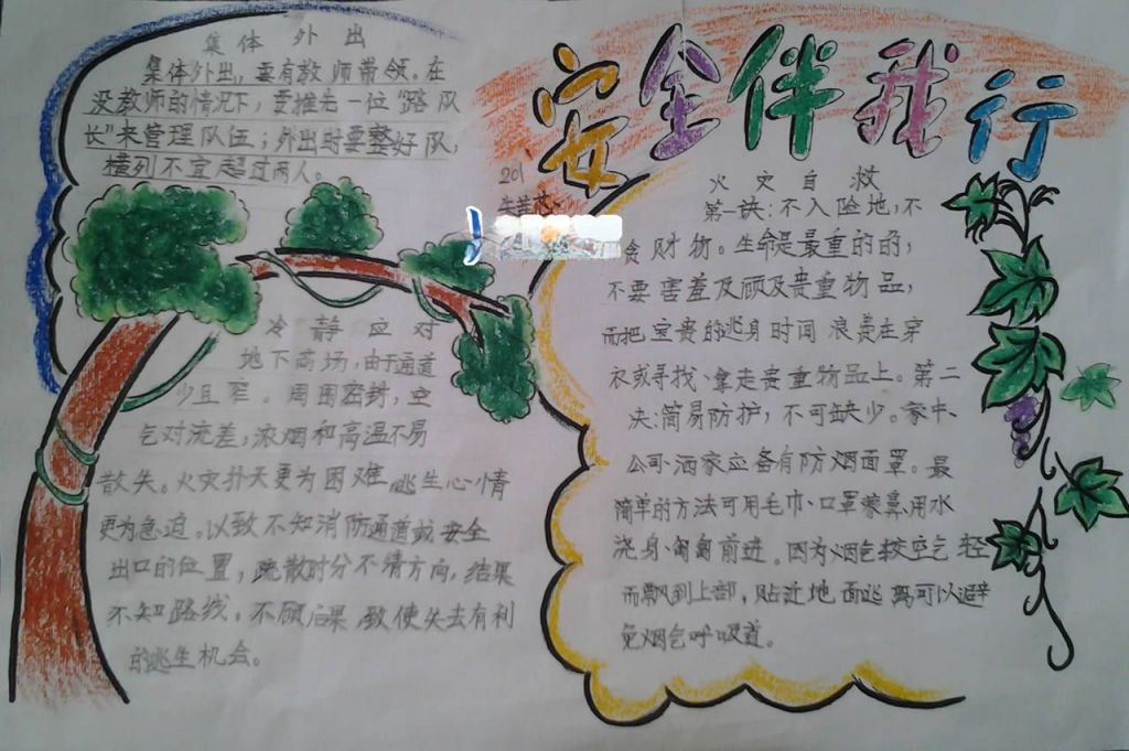 安全伴我行手抄报