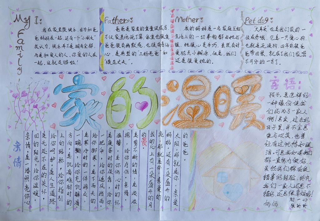 家的温暖手抄报图片 家的温暖手抄报图片