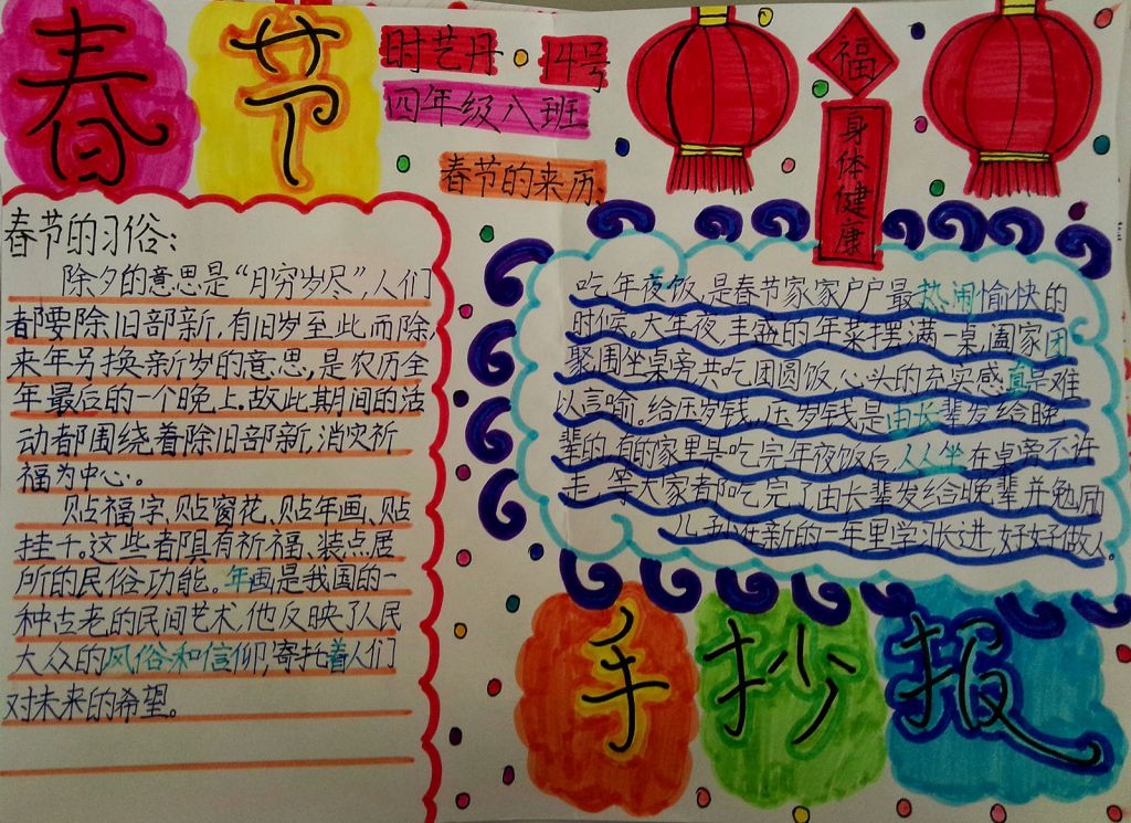 快乐春节手抄报图片大全 快乐春节手抄报图片大全