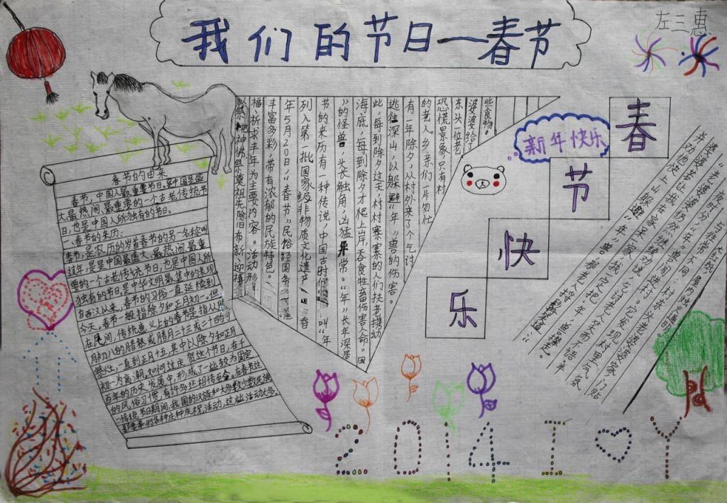 文明过春节快乐享民俗手抄报