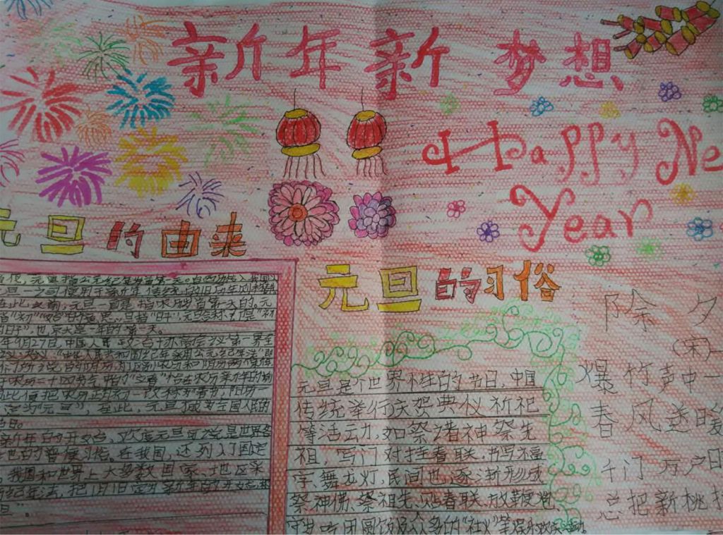 新年新梦想手抄报图片展