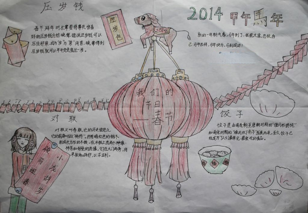 文明过春节快乐享民俗手抄报