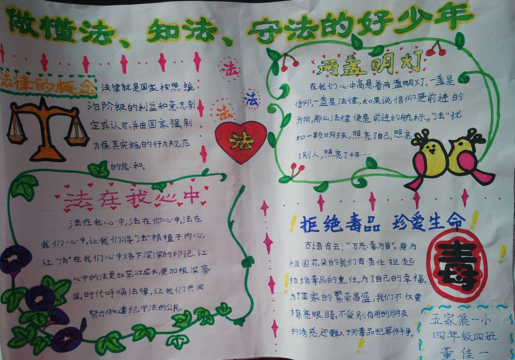 做懂法知法守法好少年手抄报 做懂法知法守法好少年手抄报