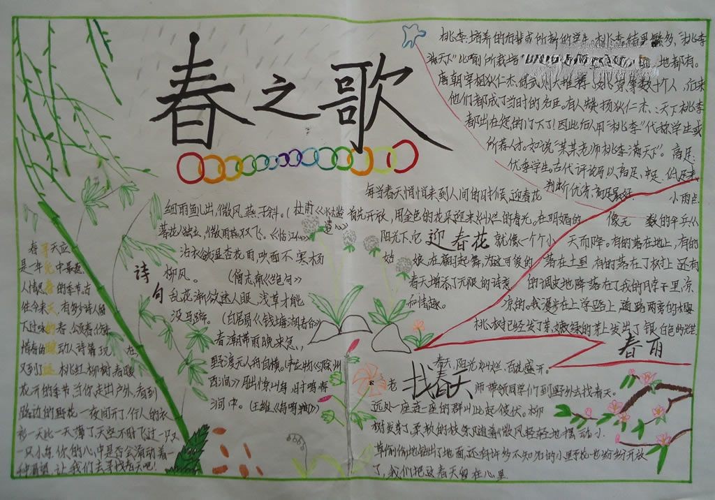 寻觅春天足迹手抄报大全